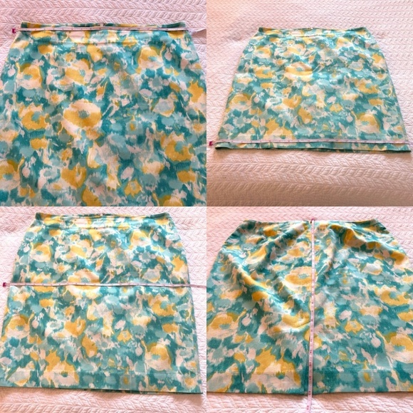 TALBOTS Petite Watercolor Floral Print Cotton Stretch Lined Pencil Skirt Size14P - Picture 12 of 14